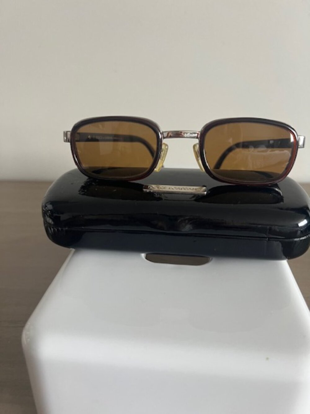 Dolce & Gabbana DG903S Vintage Brown Rectangular Sunglasses w/ Case.